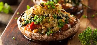 Plump portobello mushrooms are marinated in balsamic vinegar and seasonings, then topped with a savory stuffing of spinach, eggplant, artichoke hearts, parmesan and mozzarella cheeses, then baked into a satisfying vegetarian main dish. A Vegan Stuffed Portobello Mushroom Recipe Oh Yes Recipe Umm