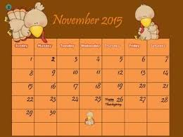 November 2016 Calendar Thanksgiving Calendar Calendar 2015 Calendar