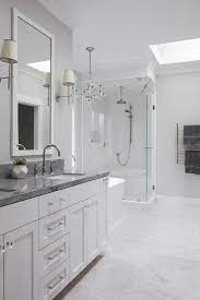 We did not find results for: Luxurious And Spacious This White And Gray Master Bathroom Features Gray Polished Marbl Marble Countertops Bathroom White Master Bathroom Grey Marble Bathroom