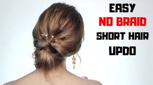 When creating evening styles for very short hair, the quickest and most effective method for maximizing volume is to tease the crown. Quick Formal Updo For Short Hair Fast 1 Minute Hair Tutorial Lolly Isabel Youtube
