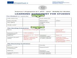 Learning Agreement For Studies Ppt Scaricare