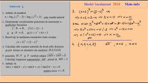 Maybe you would like to learn more about one of these? Model Oficial Bacalaureat 2018 Matematica Mate Info Youtube