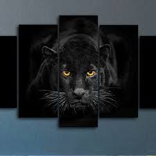 Black And White Split Canvas Prints Black Panther Art Canvas Print Panther Split Canvas Animal 5 Panel Canvas Canvas Art Print Large Art Print Black Panther Wall Decor No Frame Wish In 2020 Large Art Prints