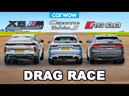 Carwow stages three drag races from a standing start because the bmw driver jumps the starts twice. Watch The Porsche Cayenne Turbo S Take On The Bmw X6m Competition And The Audi Rsq8 In A Drag Race