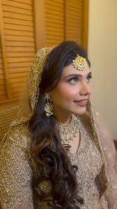 For Ayesha, I wanted to keep everything soft and fresh, just a gentle  enhancement of her natural features. Paired with soft curls and the most  delicate lehenga , it felt like the