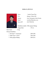 Contoh biodata penulis dalam artikel. Biodata Penulis Amel