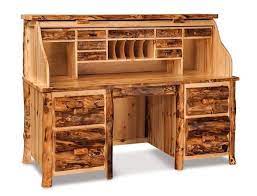 Cabin reservations at dead horse ranch. Amish Rustic Log Roll Top Desk Rustic Style Furniture Transitional Living Room Furniture Rustic Furniture