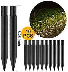 Amazon Com 10 Pcs 8 26 Plastic Ground Spikes Solar Light Stakes Replacement Parts Abs Plastic For Outdoor Torch Lig Outdoor Torches Solar Lights Torch Light