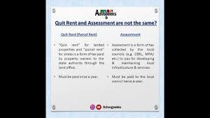 In the real estate business, investors often purchase properties in key areas and rent however, their rental income will be taxed via income tax, assessment tax and quit rent. Quit Rent Assessment Did You Know Youtube