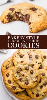Bakery Style Chocolate Chip Cookies Easy Chocolate Chip Cookies Chocolate Cookie Recipes Cookies Recipes Chocolate Chip