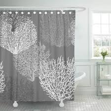 Yusdecor Underwater Fan Coral Shades Of Silver Gray Grey Ocean Bathroom Decor Bath Shower Curtain 60x72 Inch Walmart Canada