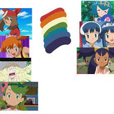 気づかなかった アニポケの歴代ヒロインってよく見たら 7色の虹色 になってるんだな ぽけりん ポケモンソードシールド 剣盾 まとめ ポケモン 赤 ポケモン 虹