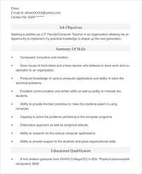 Teachers using a curriculum vitae, or cv, in lieu of a resume usually seek positions requiring a master's or doctoral degree. Free 42 Teacher Resume Templates In Pdf Ms Word