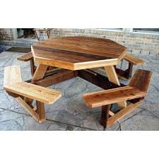 Cedarcreekwoodshop Western Cedar Octagon Picnic Table Wooden Picnic Tables Octagon Picnic Table Plans Diy Picnic Table