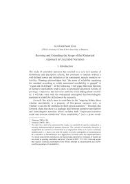 Pdf Revising And Extending The Scope Of The Rhetorical Approach To Unreliable Narration