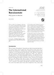 Latest updated in august 2016. Pdf The International Baccalaureate Policy Process In Education