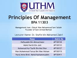 Profil usahawan dato' sani( biodata dato sani). Ppt Presentation Principles Of Management Harith Jalil Academia Edu