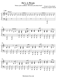 He's a pirate is a song from pirates of the caribbean: He S A Pirate Piano Sheet Music Pirates Of The Caribbean Sheetmusic Free Com