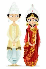Download cute bride and groom cartoon characters vector art. Pin By Sutapa Sengupta On Bengali Wedding Bride Groom Wedding Couple Cartoon Indian Wedding Couple Bride And Groom Cartoon