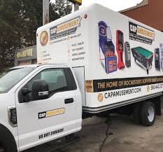 I have a few friends who work with vynil and can get me some get a quote on getting a camper paint matched and see how much cheaper it is to wrap. Cap Amusement Box Truck Wrap Tb Creations Rochester Ny