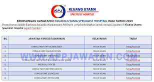 Jawatan kosong 6 years ago. Jawatan Kosong Terkini Di Kluang Utama Specialist Hospital Appjawatan Malaysia