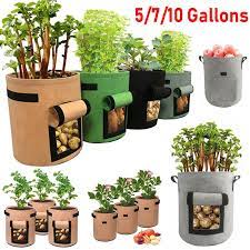 4pcs Potato Grow Bag Update Garden Vegetables Planter Bags With Velcro Window 5 7 10 Gallon Vegetable Bag Planter Walmart Com In 2021 Vegetable Planters Planter Bags Vegetable Bag