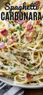 This Easy Authentic Spaghetti Carbonara Recipe Is One Of My Favorite Italian Pasta Recipes It Italian Recipes Italian Pasta Recipes Spaghetti Carbonara Recipe