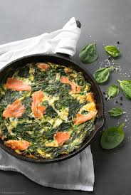 Serve this salmon quiche with a salad for a brunch. Crustless Quiche With Salmon And Spinach The Petite Cook