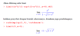 Limit digunakan dalam kalkulus untuk mencari turunan dan kekontinyuan. Maple By Example Limit Fungsi Abdul Karim