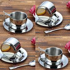 Sold on amazon as a coffee cup, i like mine for tea! Buy New Stainless Steel Coffee Cup Saucer And Spoon Set Coffee Mug Gifts At Affordable Prices Free Shipping Real Reviews With Photos Joom