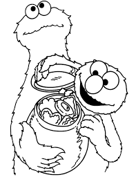 Here everything is quite simple because cookie monster is completely blue. Elmo And Cookie Monster Coloring Pages Coloring Home