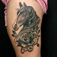 Maybe you would like to learn more about one of these? Neotraditional Horse Tattoo Tatouage Neotrad Blackandgrey Blacktattoo Rose Tattooedlady Poetry Horse Tattoo Tattoos Mom Tattoos