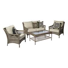 Allen Roth Claremont 4 Piece Patio Conversation Set Lowe S Canada At Home Furniture Store Furniture Outdoor Furniture Sets