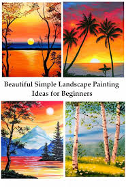 Beautiful Easy Landscape Painting Ideas For Beginners Sunrise Paintin Homepaintingdecor Simple and colourful acrylic painting. beautiful easy landscape painting ideas