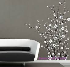 Black And White Cherry Blossom Wall Art Plum Blossom Cherry Blossom Tree Wall Decals Wall Decals Children Wall Decals Vinyl Wall Decal Vinyl Wall Art Trees Wall Decals For Bedroom Flower Wall Decals