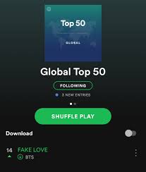 180520 Fake Love By Bts Is Now 14 3 On Spotifys