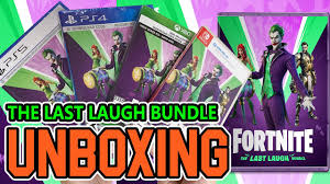 This new bundle will include a new skin called wildcat and sleek strike back bling. Fortnite The Last Laugh Bundle Ps4 Ps5 Xbox Series X Nintendo Switch Unboxing Youtube