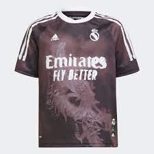 The back of this jersey. Adidas Real Madrid Human Race Jersey Black Adidas New Zealand