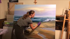 Learn how to create an easy fishing painting with sunset scene on a lake. Awakening Sunrise Over The Ocean Painting By Eva Volf Paintingtube