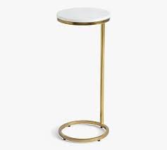 Delaney Round Marble C Table In 2020 C Table Pottery Barn Side Table