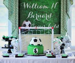 Sport Soccer Baby Shower Party Ideas Photo 9 Of 17 Soccer Baby Showers Soccer Baby Baby Shower Themes