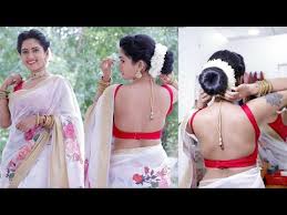 Net saree is the hot saree look. Actress Sravanthi Hot Backless Saree Hot Scene Hot Look Saree Latest Rare Collection Youtube