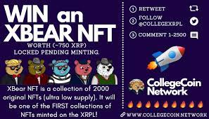 Xrp Cro On Twitter Win An Xbear Nft 750xrp To Enter Retweet Follow Collegexrpl Comment 1 2500 48 Hrs Nft Tl Discord Website Https T Co Dx1hctarju Xbear Nft Is A Collection Of 2000 Original
