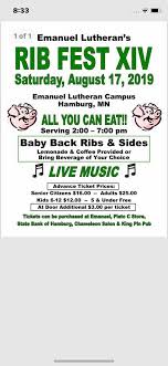 State bank of hamburg was classified as a commercial bank, state charter and fed nonmember, supervised by the fdic. Emanuel Lutheran S Rib Fest Home Facebook
