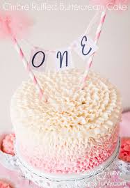 First Birthday Cake Images For Girls Ombre Ruffled Buttercream Cake First Birthday Cakes Simple Birthday Cake 1st Birthday Cakes