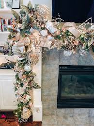 Silver Gold Garland Fireplace Mantel Christmas Garland Mantle Christmas Mantle Decor Silver Gold Christmas Decorations