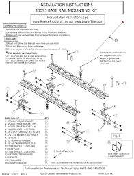 In this guide, we will cover how to measure a trailer ball, what size trailer ball to select for your vehicle and what the most common trailer ball size is. Draw Tite 30095 Fifth Wheel Rails User Manual 51 Pages Also For 30095 Rails Bracket Kits