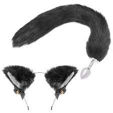 Amazon.com: AKStore Fox Tail & Ears Anal Butt Plug Sex Toys Cat Ears for SM  & Cospaly (Black + Ear) : Health & Household