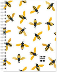 Concealed spiral bound, coloured textured pvc cover. Bees Spiral Bound Diary 2020 2021 Wtv Waterstones