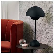 matte black vp3 flowerpot table lamp tradition verner panton contemporary lighting design white table lamp table lamp